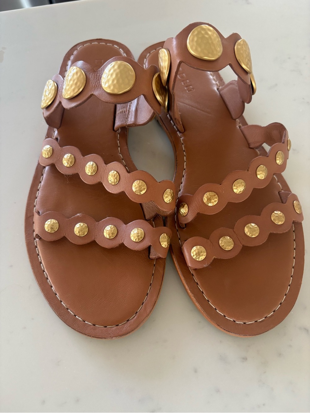 Boden Asymmetric Disc Mule, tan leather sandal 9.5 (41), current! Worn once
